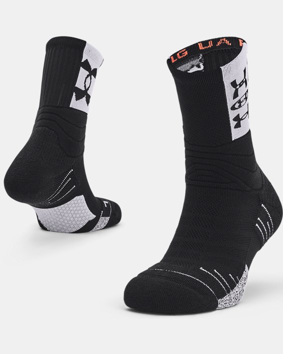 Unisex UA Playmaker 25th Anniversary Mid-Crew Socks in Black image number 0